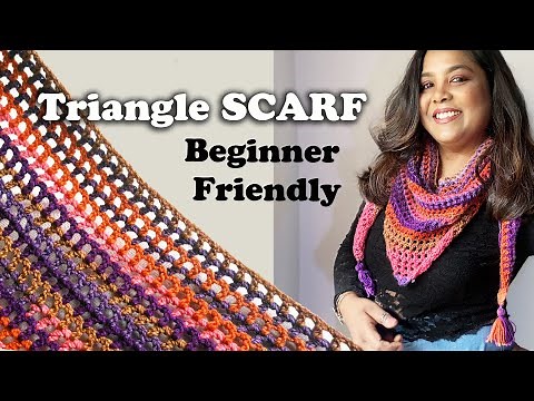 How to Crochet a Triangle Winter Scarf | Beginner Friendly Pattern