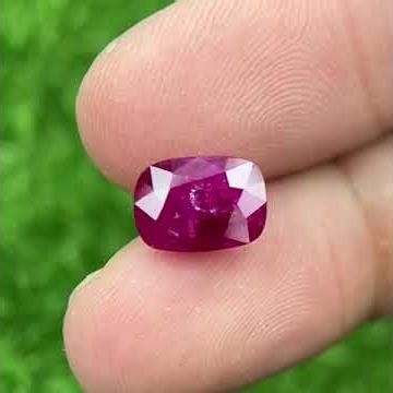Certified 3.46 Cts Cushion Cut Ruby – Pinkish Red Burma Gemstone #gemstone #jewelrydesigner