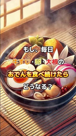 もし、毎日牛すじ、卵、大根のおでんを食べるとどうなる？#shorts #健康 #栄養 #おでん #卵 #牛すじ #大根