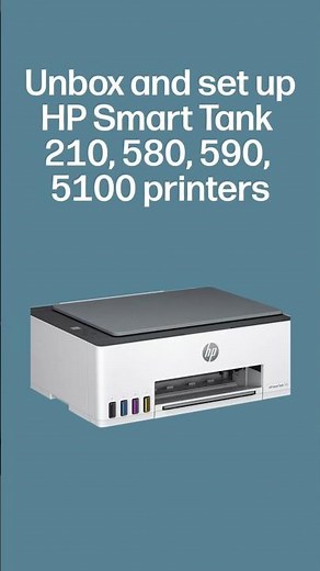 Unbox & set up HP Smart Tank 210, 580, 590, 5100 printers #shorts