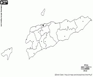 Mapa de Timor-Leste para colorir e imprimir