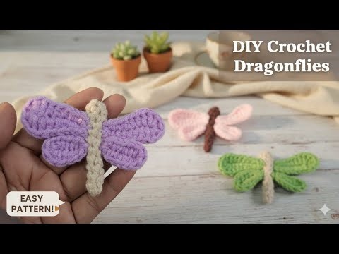 Crochet Dragonfly Tutorial, cara membuat rajutan capung