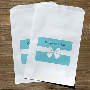 Personalized Robins Egg Blue Favor Bags: Elegant Candy Buffet Treat Bags - Etsy