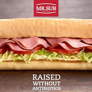 16K views · 60 reactions | Every choice is worth celebrating at MR.SUB because now you can enjoy our new selection of recipes using meats raised without antibiotics! Now in every Turkey, Pizza, Ham and Assorted sub we serve. | MR.SUB | Facebook