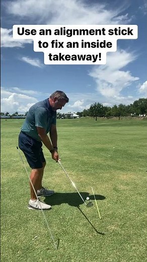 Fix Your Inside Takeaway with This Alignment Stick Drill! #GolfTips #Shorts