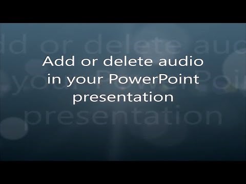 Add or delete audio in your PowerPoint presentation