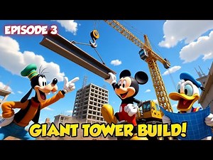 Mickey Mouse Crane Construction Adventure Episode 3 | Giant Tower Build Challenge!