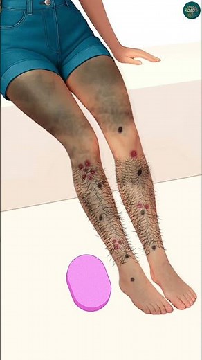 Satisfying Leg Cleaning & Shaving ✨ | ASMR Transformation Shorts #asmr #animation #adsoulasmr