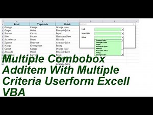 Multiple Combobox Additem Multiple Criteria Userform Excell VBA