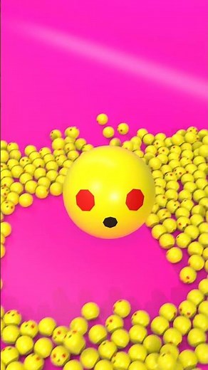 Giant Emoji Ball Crushes Its Mini Clones! 😂💥 | Satisfying 3D Animation