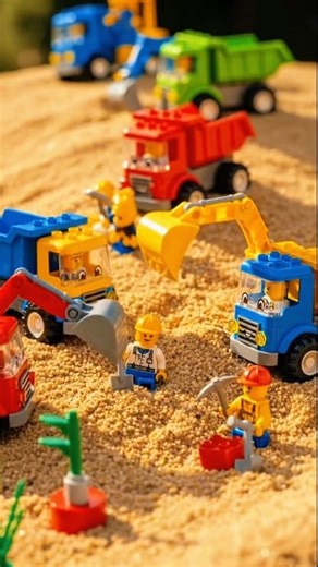 6.6K views · 38 reactions | Funny Lego excavator and dump truck toys are digging sand #toycar #lego #reels #toytrucks | Mobil Truk Abidzar | Facebook