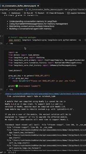 LangChain Tutorial #2: Add Memory to Your AI Chatbot (Groq + Conversation Buffer Memory #langchain