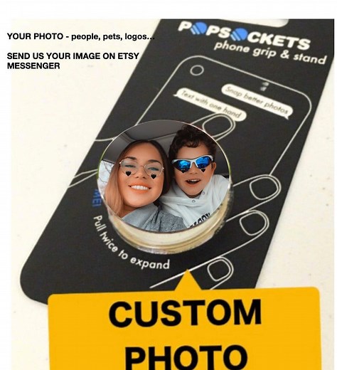 Personalized Pop Socket Authentic Custom Phone Grip With Epoxy Resin Coating, Personalized Pop Socket With Your Image - Etsy
