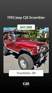 New Listings on Scrambler For Sale! 1.) 1983 Jeep CJ8 Scrambler located in Troutdale, OR - $47,500 2.) 1982 Jeep CJ8 Scrambler located in Medford, OR - $29,500 3.) 1985 Jeep CJ-8 Scrambler - Great Project Vehicle located in Bailey, CO - $17,500 4.) 1984 Jeep CJ 8 Scrambler located in Louisville, KY - $19,500 To get more info on these Jeep Scramblers and see more, visit the marketplace section on our website. #jeepscrambler #jeepscramblerforsale #scramblerforsale #jeepcj8 #jeepcj8forsale #cj8fors