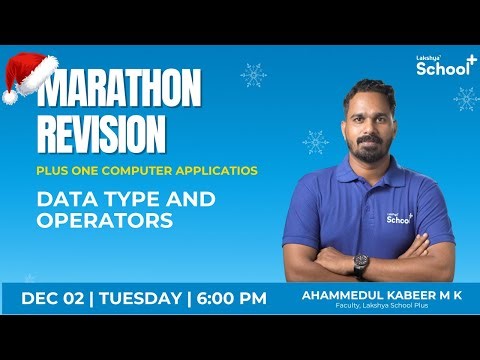 +1 Computer Application | DATA TYPE AND OPERATORS |