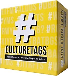 Culture Tags-Card Game for People Who Love Hashtags + Culture, Party Game Set, Gift for Family Fun or Virtual Play, Ages 13+ Years, CB Games