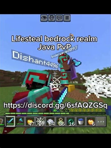 Minecraft bedrock realm #shorts #pvp #bedrock #fypシ #fy #java #pvp #lifestealsmp #games #gaming