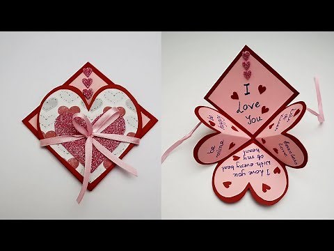DIY Handmade Heart Pop Up Card For Valentine's Day / Anniversary | Love Card | Card For Scrapbook