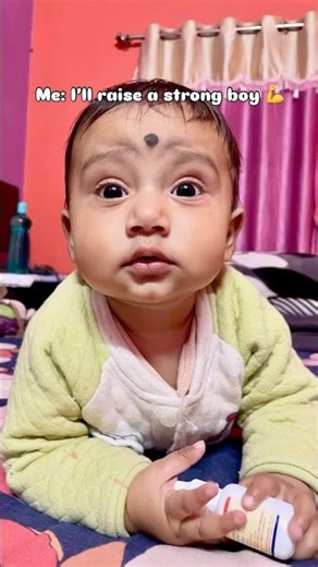 Cute Baby Boy with a Tiny Ponytail | Funny Boy Mom Moment #shorts