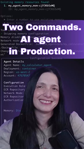 Elizabeth Fuentes L 🇻🇪🇨🇱 on Instagram: "🤖 Building AI agents isn’t the hard part. Getting them into production is. Local tests are easy. But production means: configs, permissions, scaling... and a lot of friction ⚙️ Amazon Bedrock AgentCore changes the game. ✅ Define your agent once ✅ Run a couple of commands ✅ Everything else is handled for you 🔐 Security built-in 📈 Auto-scaling 🔍 Observability integrated 🧩 No infra glue code ⏱️ No pipelines to babysit ☁️ No servers to think about Dep