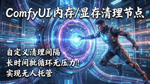 【AIGC实战课 95】长时间循环流不爆内存！真正实现无人托管，自定义批次清理内存/显存节点发布
