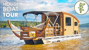 This Tiny House Boat is an INCREDIBLE Floating Off-Grid Cabin - 1Funny.com