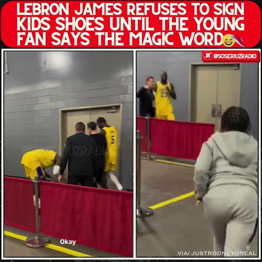 "SAY PLEASE" LEBRON REFUSES TO SIGN KIDS SHOES UNTIL HE SAYS THE MAGIC WORD!