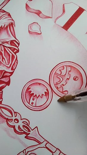 Dibujo de Santa Muerte con Bolígrafo