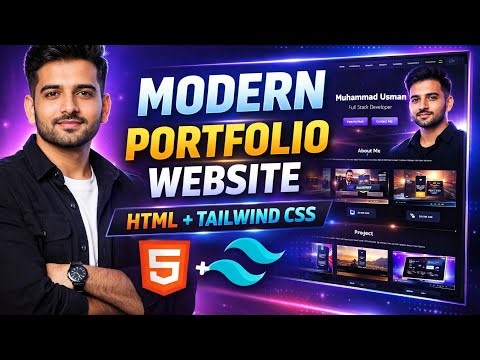 Modern Portfolio Website Using HTML & Tailwind CSS | Full Stack Developer Portfolio