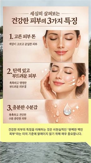 건강한 피부의 3가지 특징에 주목하세요