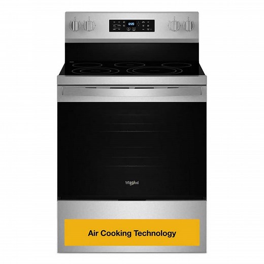 Reviews for Whirlpool 30 in. 5 Element Freestanding Electric Range in Fingerprint Resistant Stainless Steel with Air Cooking Technology | Pg 1 - The Home Depot