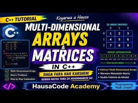 Multi-Dimensional Arrays & Matrix a C++ | Koyi Da Hausa