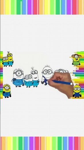 Desenhando e Colorindo os Minions | Arte Kids #drawing #pinturatiza #art #colorindo #desenho #draw