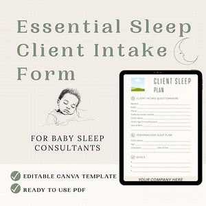 Sleep Consultant Introductory Intake Form and Basic Sleep Assessment for Parents I A4 and US Letter I Editable Canva Template - Etsy Canada