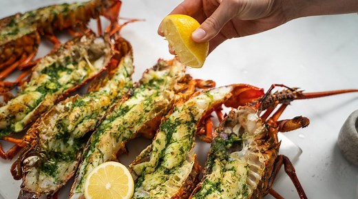 Barbecued Crayfish with Herby Garlic Butter