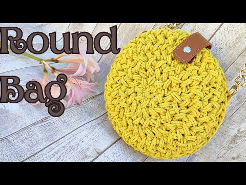 Easy Small Round Crochet Bag | Circle Pleated Crossbody Purse For Women