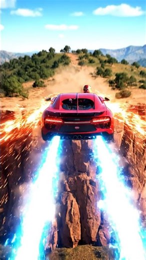 🤖 Iron Man Blasts Off a Cliff in a Bugatti! 🚀