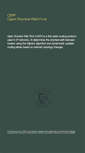 OSPF Open Shortest Path First - Network+
