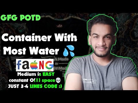 Container With Most Water | gfg potd | 13-01-25 | GFG Problem of the day