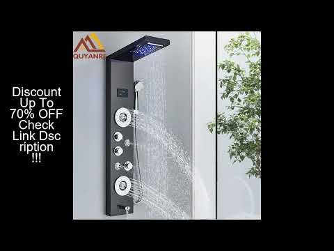 LED Shower Panel Tower System Rain Waterfall Shower Column Hydroelectricity LCD Display With Massage
