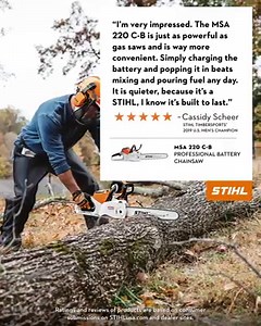 47K views · 74 reactions | Take it from a STIHL Timbersports champion — this is one powerful chainsaw. Battery Power. Made by STIHL. | STIHL | Facebook