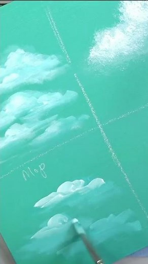 How to Paint Clouds in 4 Different Styles! ☁️☁️☁️ #shorts #shortsfeed #shortsvideo #clouds #arttips