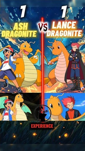 Ash Dragonite🐲 Vs Lance Dragonite🪽|| Pokemon Battle || DhruVerse #pokemon #pokemonshorts #dragonite