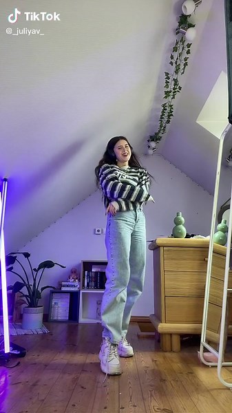 Home Dance Routine in Stylish Living Room