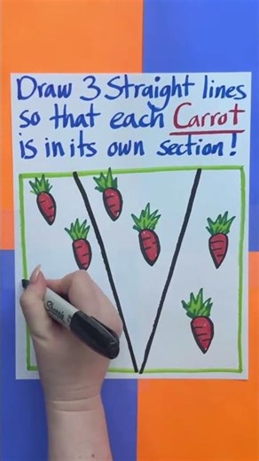 Draw 3 straight lines 🥕😂