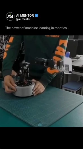 Ai Mentor on Instagram: "This video explores the power of machine learning in robotics, showing how data-driven algorithms enable robots to learn, adapt, and perform complex tasks with greater accuracy and efficiency. From perception to decision-making, machine learning is transforming how intelligent robotic systems interact with the real world. Hashtags: #MachineLearning #Robotics #ArtificialIntelligence #AIinRobotics #DeepLearning #SmartMachines #FutureTechnology #Automation #TechInnovation"