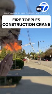 45K views · 765 reactions | Bystanders watched in shock as an intense building fire in Vancouver caused a construction crane to collapse.  | ABC7 | Facebook