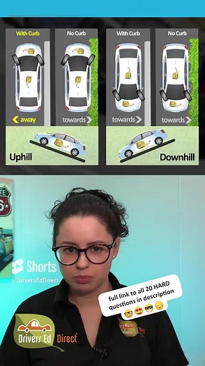 Pass Your DMV Test Today with Up Up and Away OR How I learned to turn my wheels for Curbside Parking Which way should your front wheels be turned when parked uphill next to a curb? A. Away from the curb B. Parallel to the curb C. Toward the curb All Top 20 🔥 Must Memorize 🔥 Questions: https://youtu.be/mbl9kpUXnGE #uphill #parking #drivingschool #driving #dmvtest #permittest #permitquizliz #driverseddirect #2023 #Memorize #mustknow