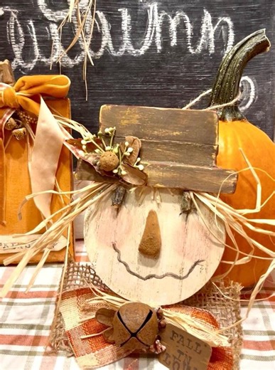 Handmade Fall Scarecrow Ornament • Rustic Autumn Decor • Primitive Folk Art • Cozy Farmhouse Fall • One of a Kind Harvest Decoration - Etsy