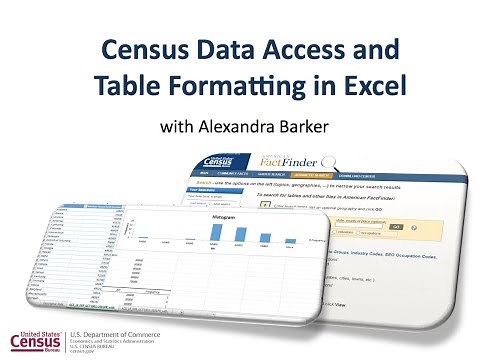 Basic Census Data Access and Table Formatting in Excel